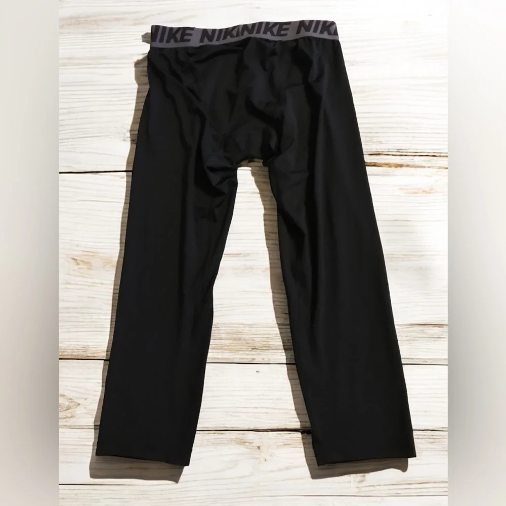 Nike Pro Dri Fit Mens Black Compression Pants Capri‎ Leggings Sz XL